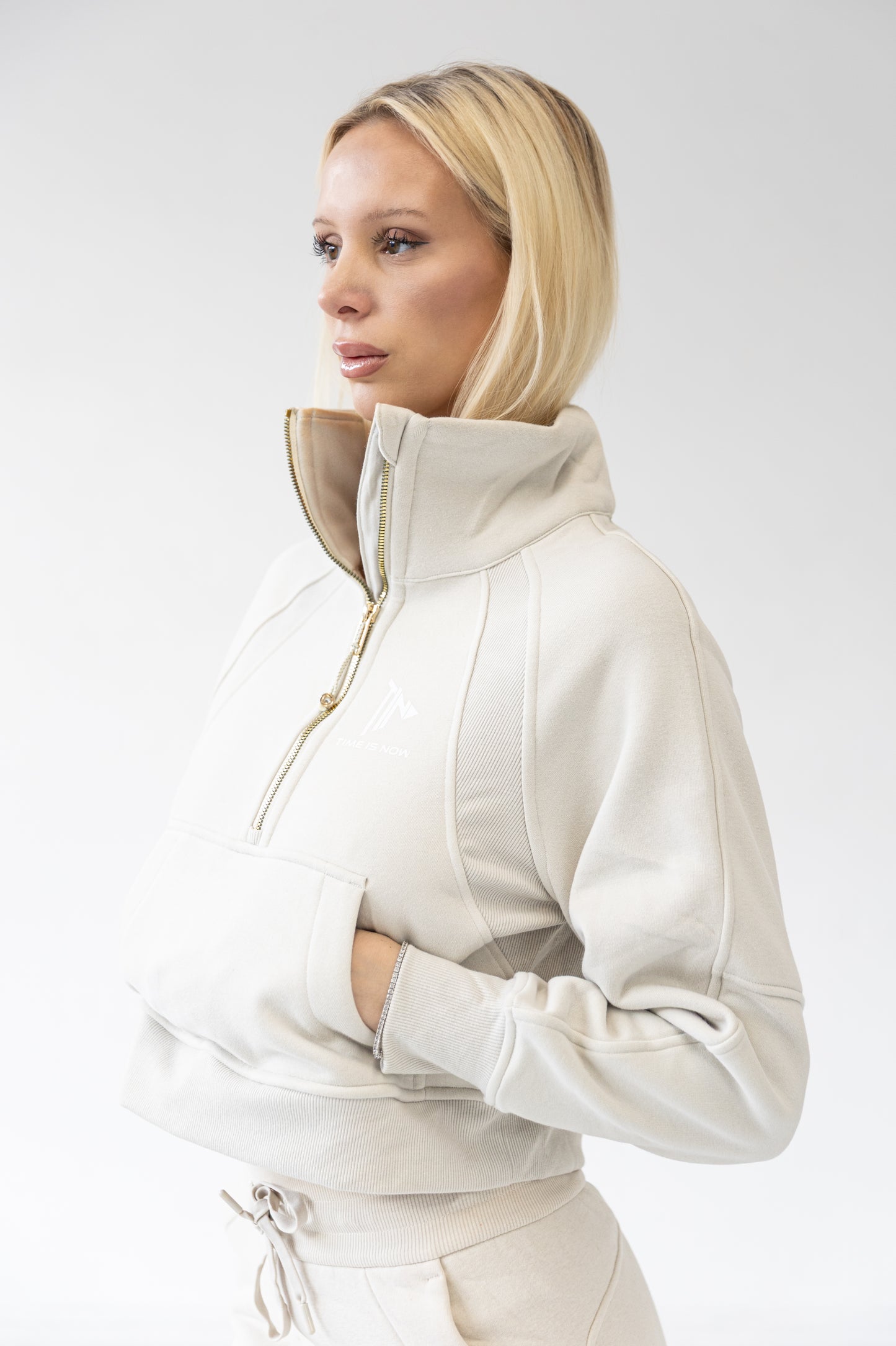 Time Is Now Cropped Lounge Hoodie