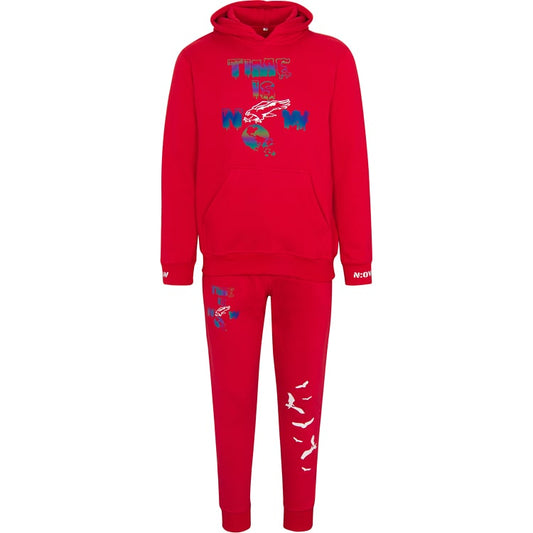 Time Is Now Red Reflective Sweat Suit