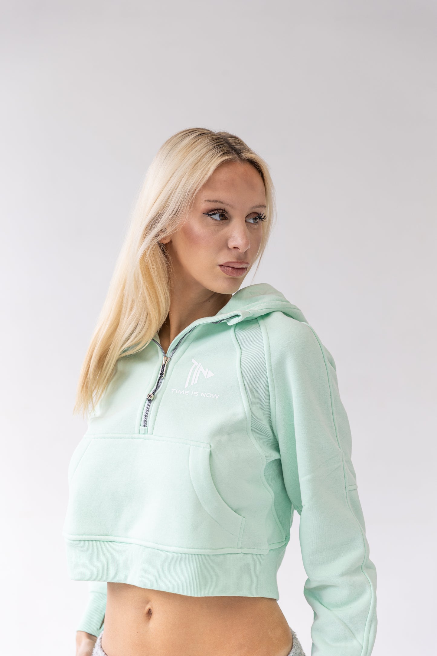 Cropped Half-Zip Hoodie